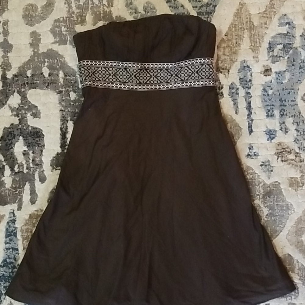 LOFT Brown Strapless Dress